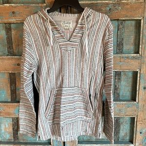 Beautiful woven striped pullover hoodie